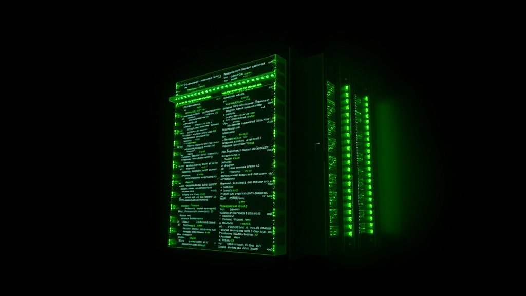 A glowing green custom server being assembled from code blocks